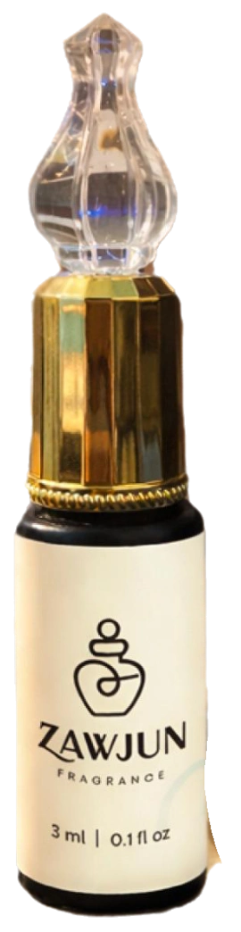 ZAWJUN Musk Rijaali — 3 ml attar bottle with gold cap and clear decorative topper